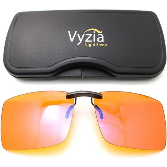 Clip On Blue Light Blocking Gaming Glasses for Sleep Fits Over Prescription - Picture 1 of 7